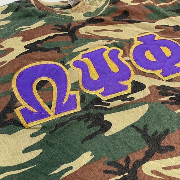 Omega Psi Phi Fraternity Camo Shirt Sz L - Picture 2 of 7
